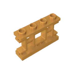 GOBRICKS GDS-M425 Fence 1 x 4 x 2 Ornamental Asian Lattice with Square and 4 Studs - YWOBB