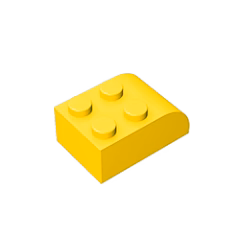 GOBRICKS GDS-722 Curved 3 x 2 x 1 with Four Studs - YWOBB