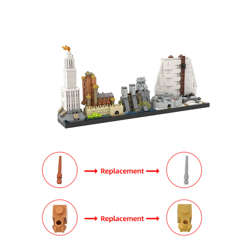 GOBRICKS MOC 126439 Game of Thrones skyline - YWOBB