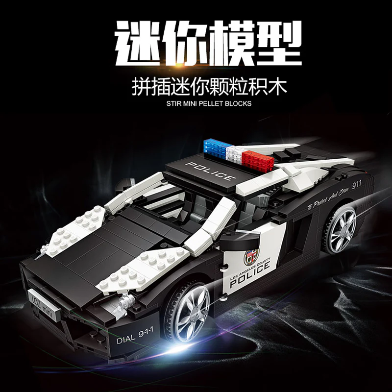 LOZ 1113 Black Police Racing Car - YWOBB