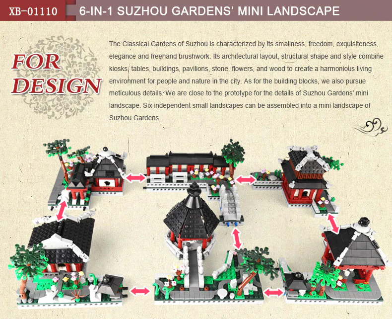 XINGBAO XB-01110 Chinese Style 6 in 1 Chinese Suzhou Garden - YWOBB