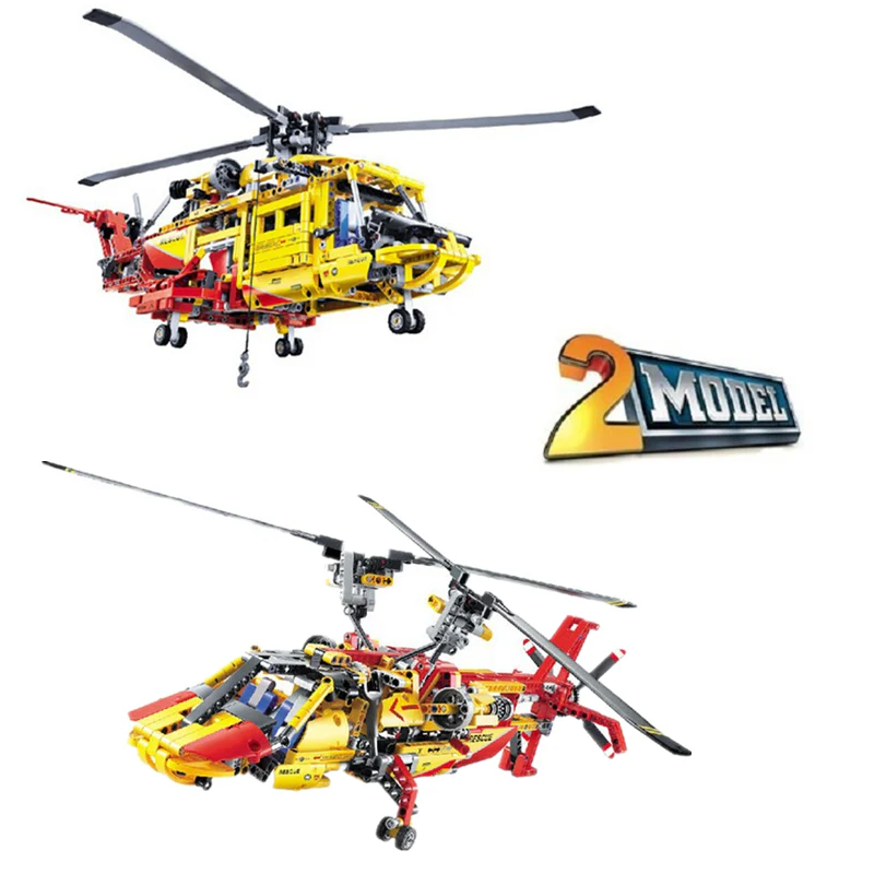 DECOOL 3357 Rescue Helicopter 2 In 1 Transformable - YWOBB