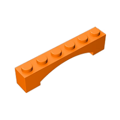 GOBRICKS GDS-679  Arch 1 x 6 Raised Arch - YWOBB