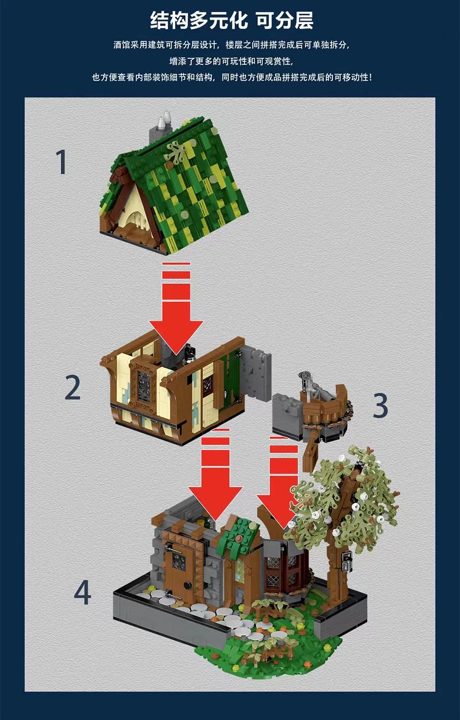 Mork 033031-033033 Medieval Architecture Series with Lights - YWOBB