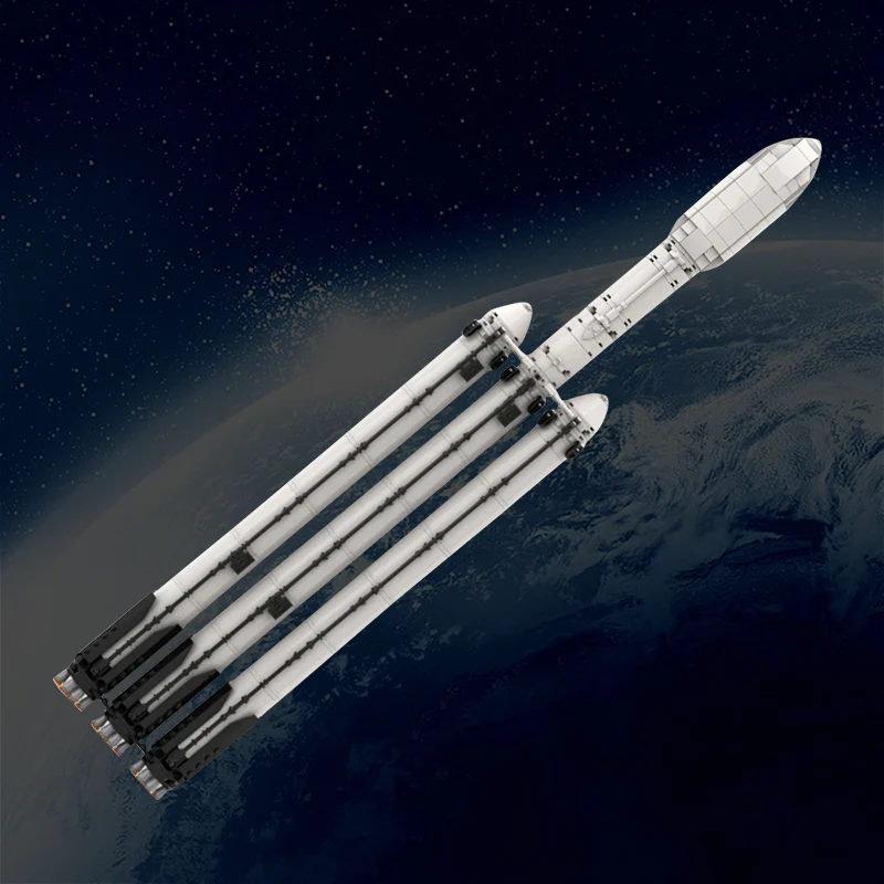 GOBRICKS MOC 75766 SpaceX Falcon Heavy [Saturn V scale] - YWOBB