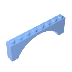 GOBRICKS GDS-677  Arch 1 x 8 x 2  Raised - YWOBB