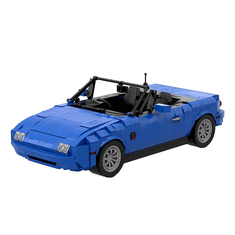 GOBRICKS MOC 27076 1989 Eunos Roadster / Mazda MX-5 / Mazda Miata - Blue - YWOBB