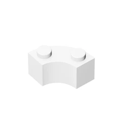GOBRICKS GDS-799 Round Corner 2 x 2 Macaroni with Stud Notch and Reinforced Underside - YWOBB