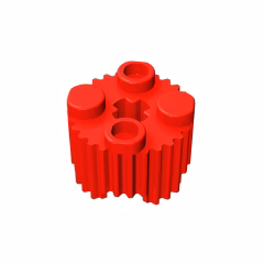 GOBRICKS GDS-748  Round 2 x 2 with Axle Hole and Grille / Fluted Profile - YWOBB