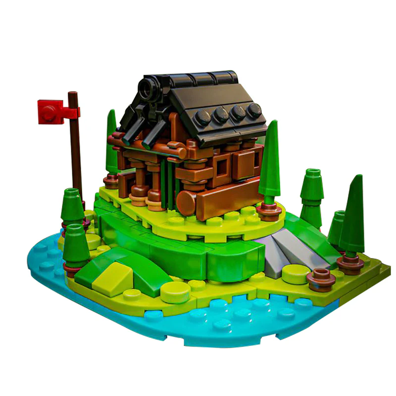 GOBRICKS MOC 44417 Microscale Mountain Cabin - YWOBB