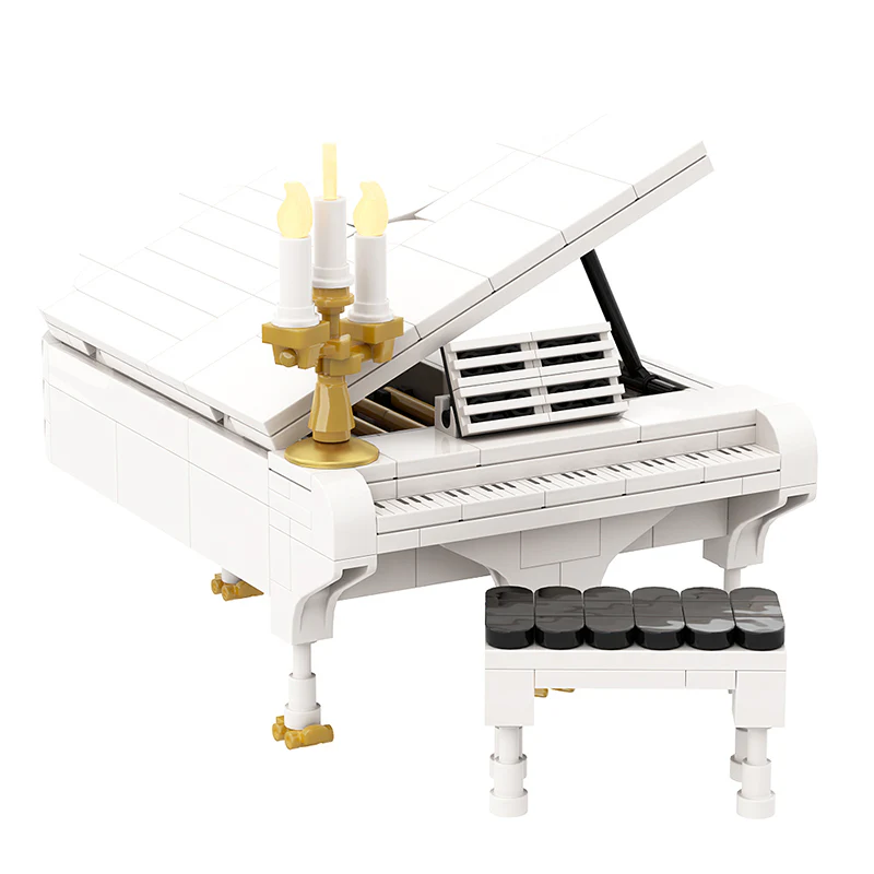 GOBRICKS MOC A0835Y01 piano (white) - YWOBB