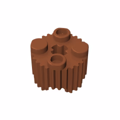 GOBRICKS GDS-748  Round 2 x 2 with Axle Hole and Grille / Fluted Profile - YWOBB