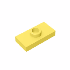 GOBRICKS GDS-803  Modified 1 x 2 with 1 Stud with Groove and Bottom Stud Holder - YWOBB