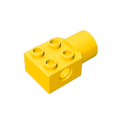 GOBRICKS GDS-1087 Brick Modified 2 x 2 with Pin Hole, Rotation Joint Socket - YWOBB