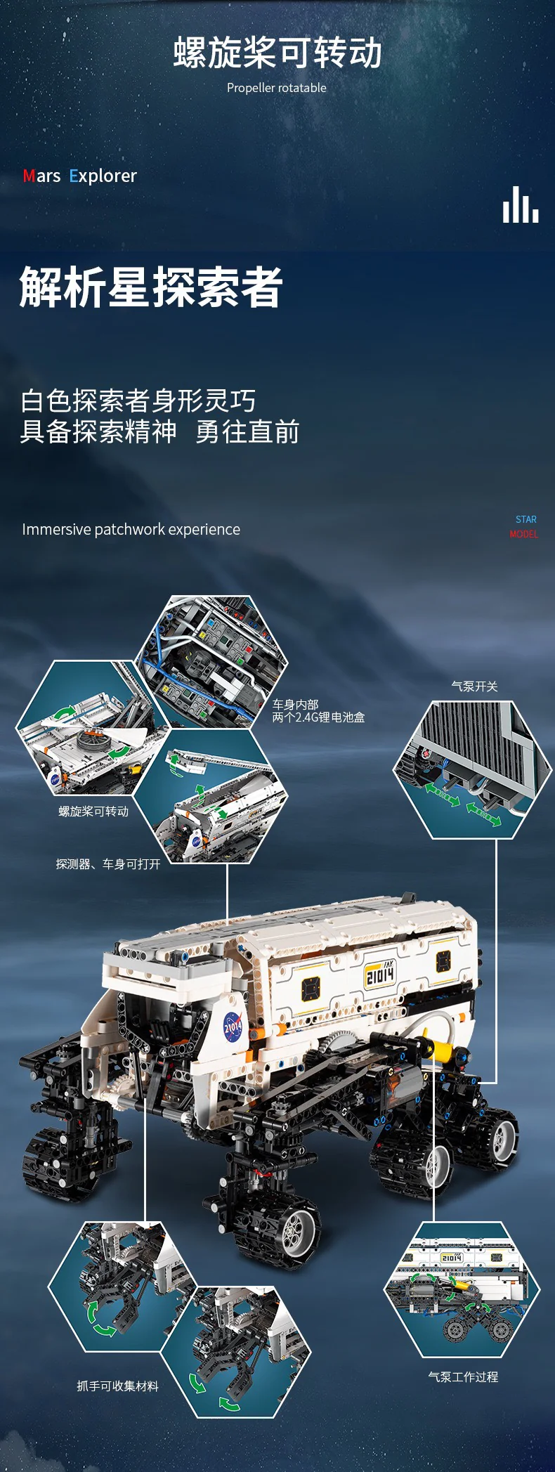 Mould King 21014 Mars Explorer - YWOBB