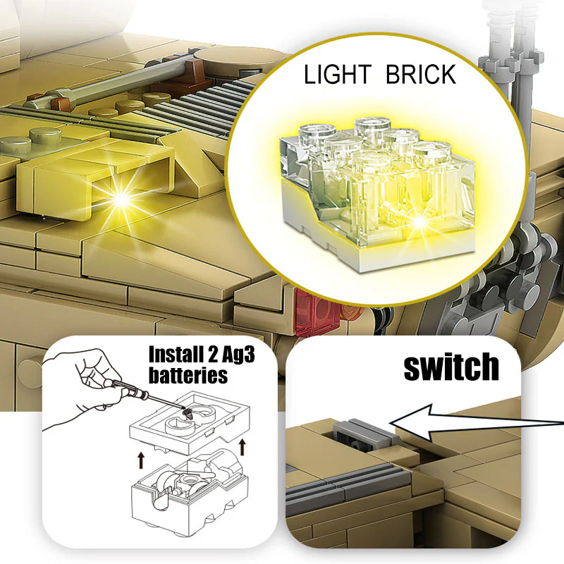 KAZI KY10007 1:28 Type 05A Self-propelled Howitzer and PHZ10 Self-propelled Rocket Launcher Tank 2 Models in 1 - YWOBB