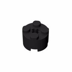 GOBRICKS GDS-607 Round 2 x 2 with Axle Hole - YWOBB