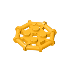 GOBRICKS GDS-1075 Modified 2 x 2 with Bar Frame Octagonal, Reinforced, Completely Round Studs - YWOBB