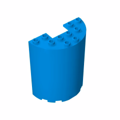 GOBRICKS GDS-1137 Cylinder Half 3 x 6 x 6 with 1 x 2 Cutout - YWOBB