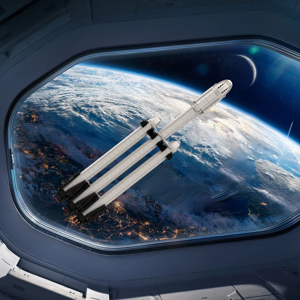 GOBRICKS MOC 55765 Falcon Heavy [Saturn V scale] - YWOBB