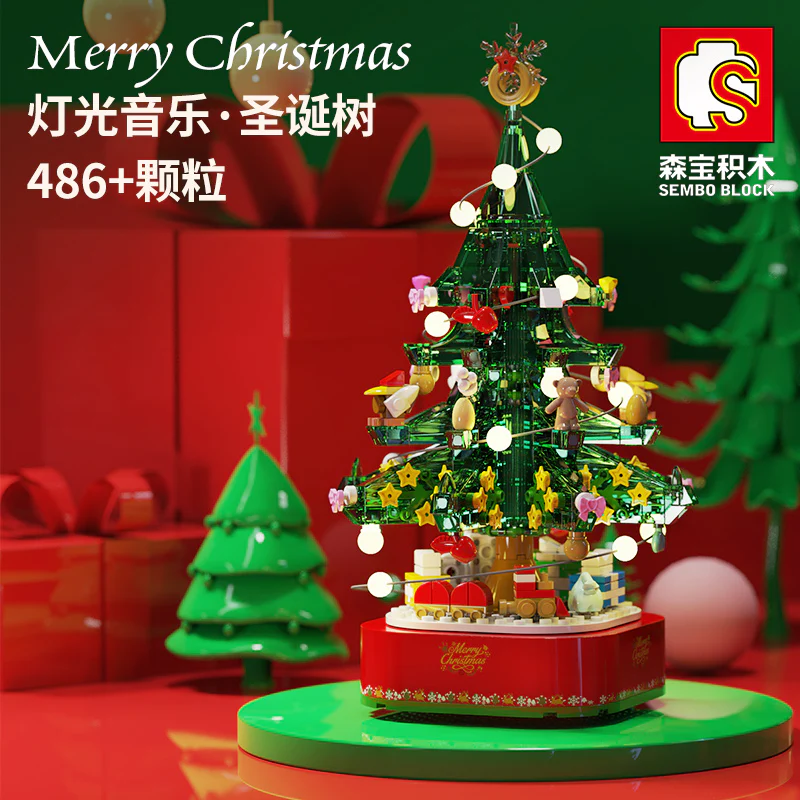 SEMBO 601097 Chrismas Tree Music Box with Lights - YWOBB