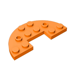 GOBRICKS GDS-705  Round Half 3 x 6 with 1 x 2 Cutout - YWOBB