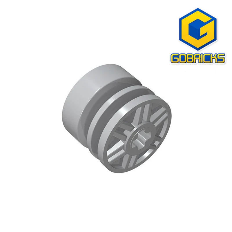 GOBRICKS GDS-1158 Wheel 18mm D. x 14mm with Axle Hole, Fake Bolts and Shallow Spokes - YWOBB