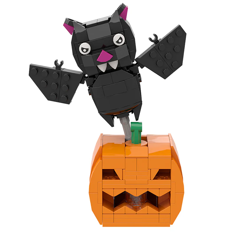 GOBRICKS MOC A0606Y02 Halloween BrickHeadz - Pumpkin Bat - YWOBB