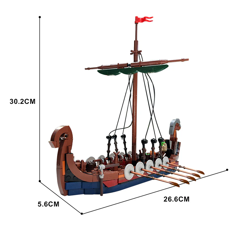 GOBRICKS MOC 58275 Viking Longship - YWOBB