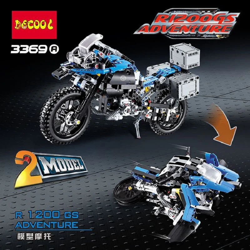 DECOOL 3369 A/B 2 In 1 The BAMW Off-road Motorcycles R1200 GS - YWOBB