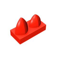 GOBRICKS GDS-1271 Modified 1 x 2 with 2 Teeth Vertical - YWOBB