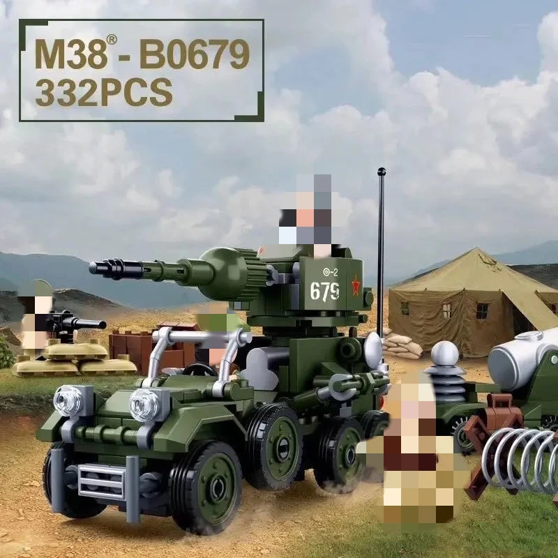 SLUBAN M38-B0679 World War II Reborn Integrated Wheeled Assault Vehicle - YWOBB