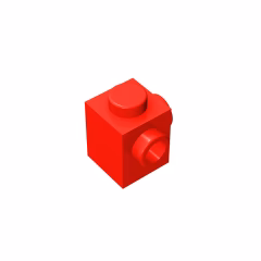 GOBRICKS GDS-1046 Modified 1 x 1 with Studs on 2 Sides, Adjacent - YWOBB