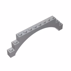 GOBRICKS GDS-676 Arch 1 x 12 x 3 Raised Arch with 5 Cross Supports - YWOBB