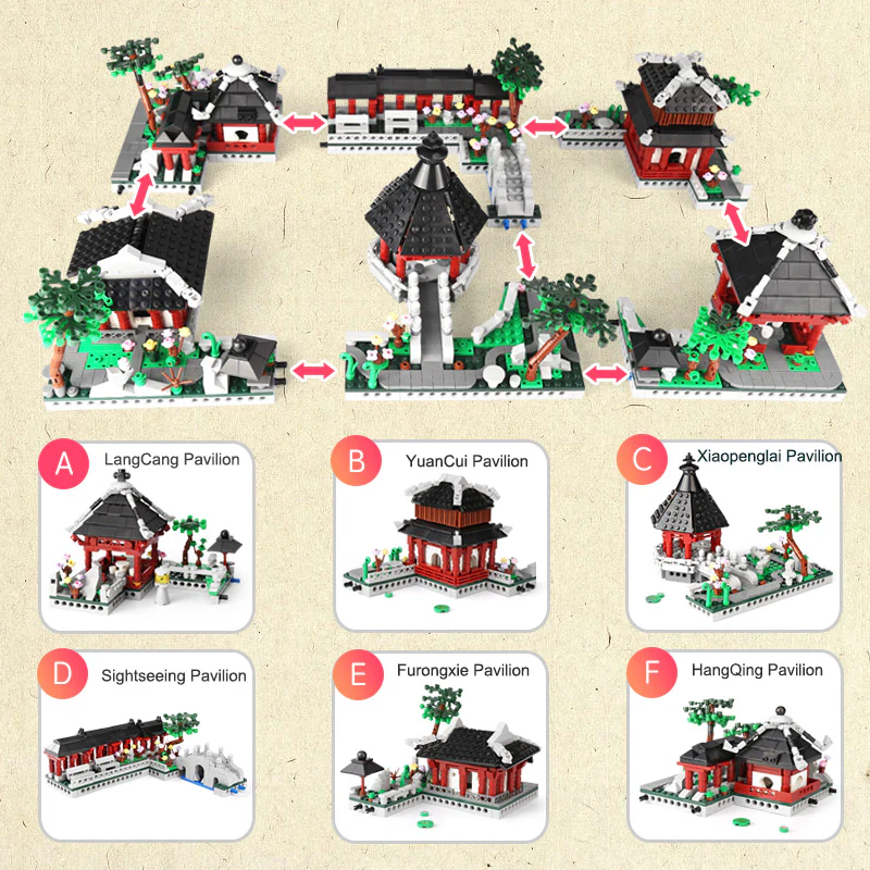 XINGBAO XB-01110 Chinese Style 6 in 1 Chinese Suzhou Garden - YWOBB