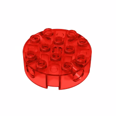 GOBRICKS GDS-951 Brick, Round 4 x 4 with 4 Side Pin Holes and Center Axle Hole - YWOBB