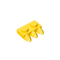 GOBRICKS GDS-871  Modified 1 x 2 with 3 Teeth - YWOBB
