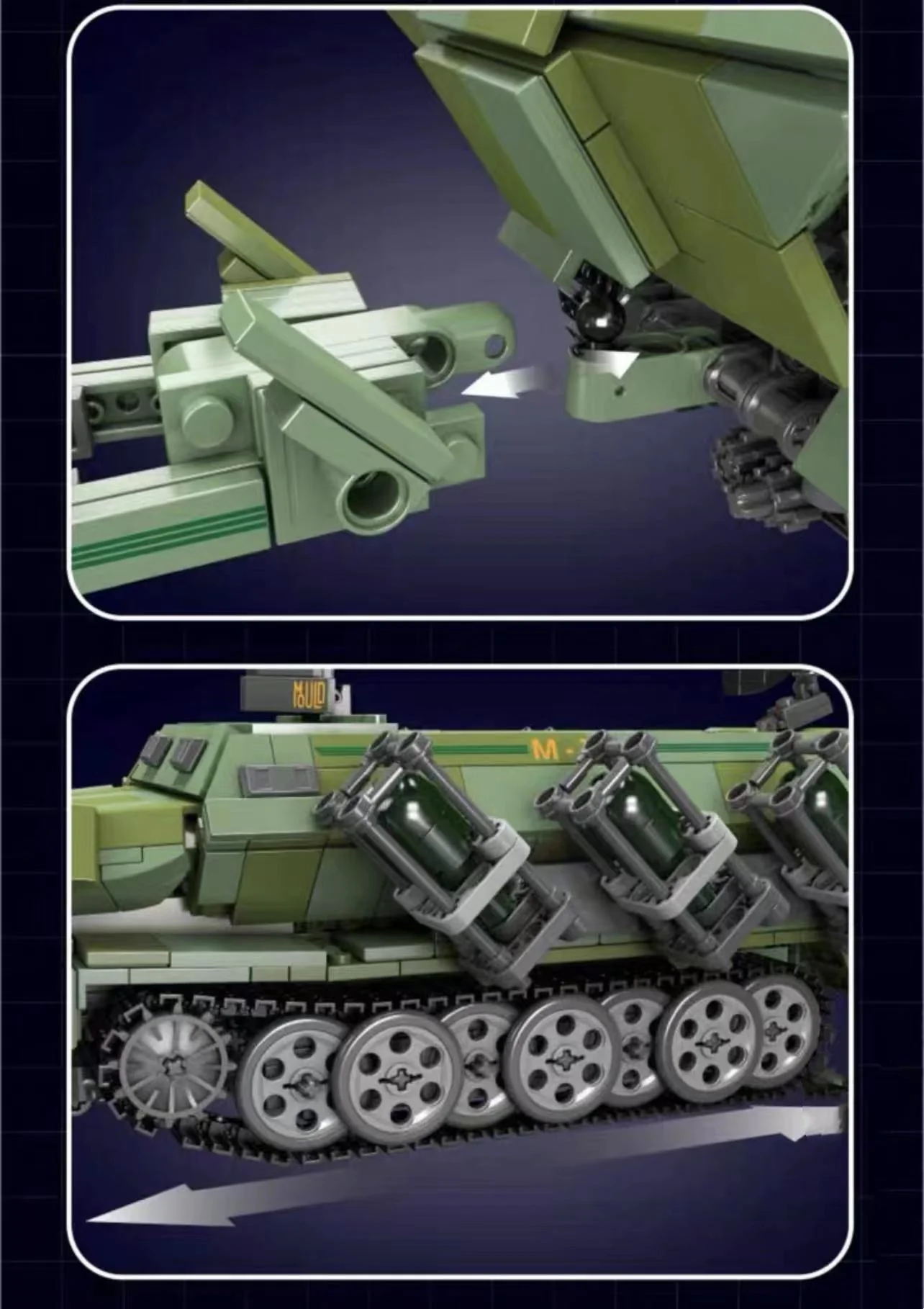 Mould King 20027 Half-track armored vehicle anti-tank gun - YWOBB