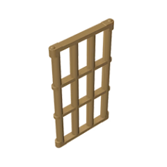 GOBRICKS GDS-875 Bar 1 x 4 x 6 Grille with End Protrusions - YWOBB