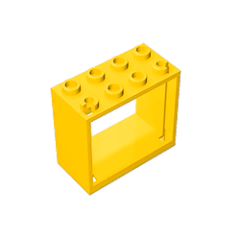 GOBRICKS GDS-1095 Window 2 x 4 x 3 Frame - Hollow Studs - YWOBB