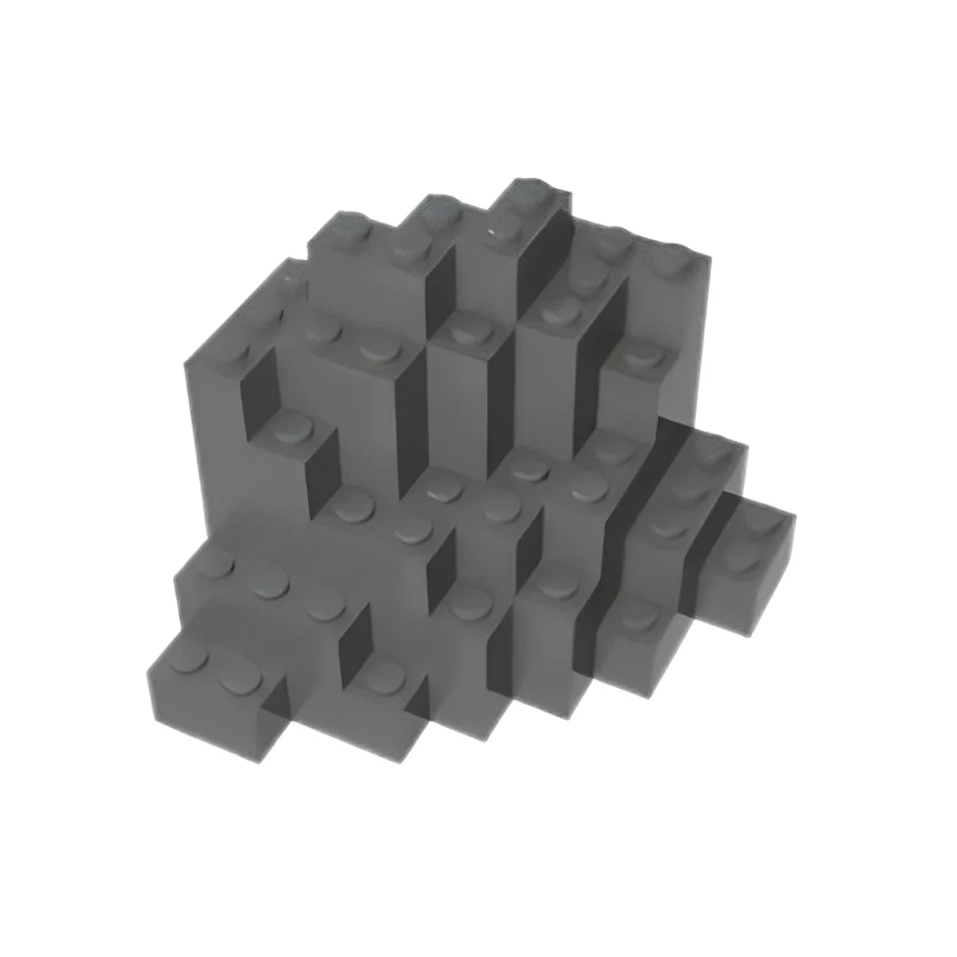 GOBRICKS GDS-2169 Rock Panel 8 x 8 x 6 Medium Symmetric (MURP) - YWOBB