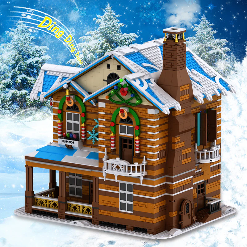 Mould King 16011 The Christmas House with sound, lights and steam - YWOBB
