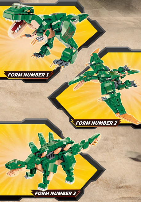 Qman W42106 The Era of Dinosaur War 3 in 1 - YWOBB