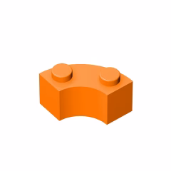 GOBRICKS GDS-799 Round Corner 2 x 2 Macaroni with Stud Notch and Reinforced Underside - YWOBB