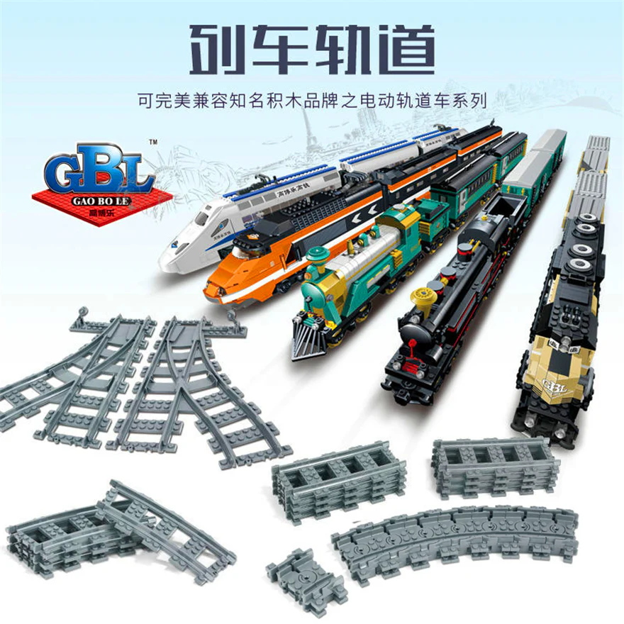 GBL 98215-1&2 Straight & Curved Rail Tracks For Train - YWOBB