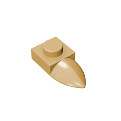 GOBRICKS GDS-870  Modified 1 x 1 with Tooth Horizontal - YWOBB