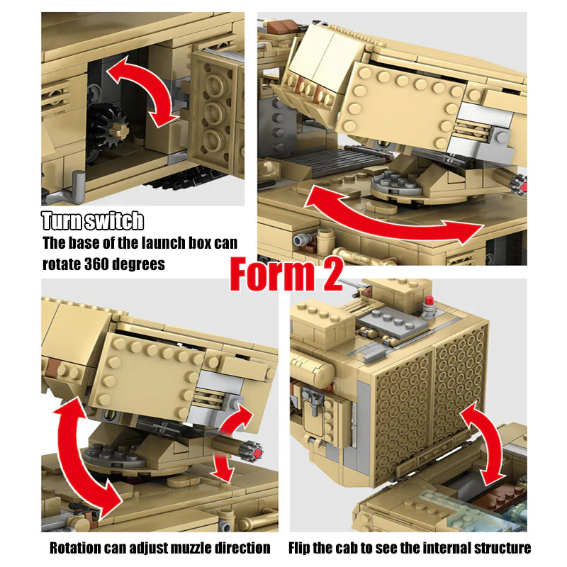 KAZI KY10007 1:28 Type 05A Self-propelled Howitzer and PHZ10 Self-propelled Rocket Launcher Tank 2 Models in 1 - YWOBB