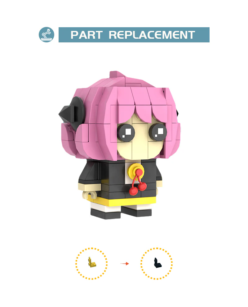 MOC 112345 Anya Forger From SPY x FAMILY, 3X3 Brickheadz - YWOBB