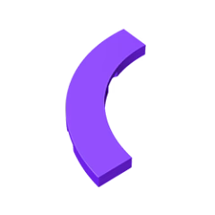 GOBRICKS GDS-1276 Round Corner 4 x 4 Macaroni Wide - YWOBB