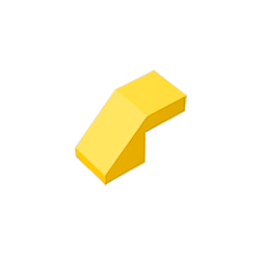 GOBRICKS GDS-1484 Slope 45 2 x 1 with Cutout without Stud - YWOBB